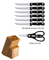 New England Cutlery 15 Piece Knife Set with Wooden Block