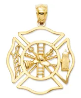 14k Gold Charm, Fireman Shield Charm