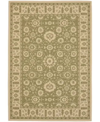 Safavieh Courtyard CY6126 Green and Creme 4' x 5'7" Outdoor Area Rug