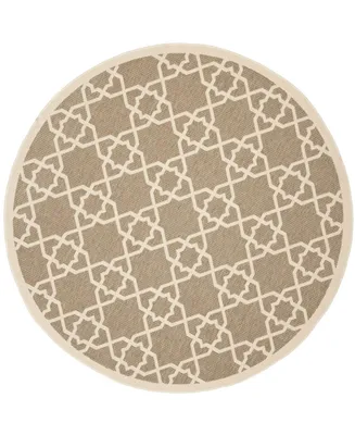 Safavieh Courtyard CY6032 and Beige 5'3" x 5'3" Round Outdoor Area Rug