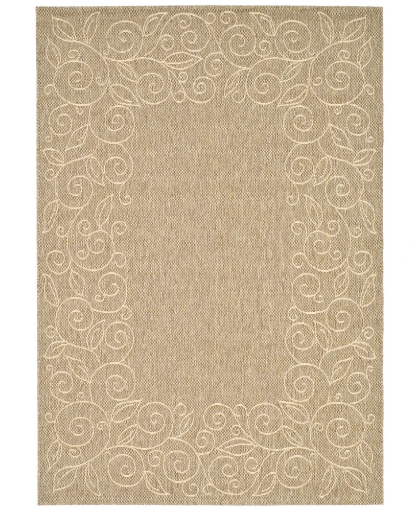 Safavieh Courtyard CY5139 Dark Beige and Beige 6'7" x 9'6" Outdoor Area Rug