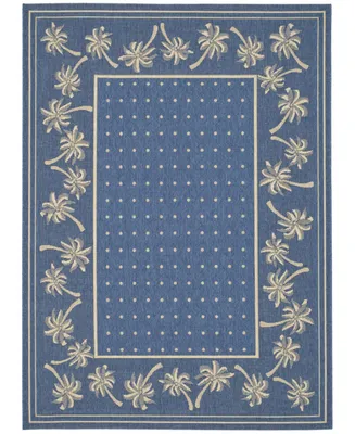 Safavieh Courtyard CY5148 Blue and Ivory 6'7" x 9'6" Outdoor Area Rug