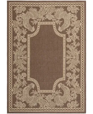 Safavieh Courtyard CY3305 Chocolate and Natural 4' x 5'7" Sisal Weave Outdoor Area Rug