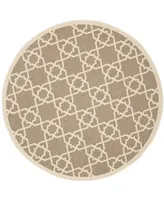 Safavieh Courtyard CY6032 and Beige 7'10" x 7'10" Round Outdoor Area Rug