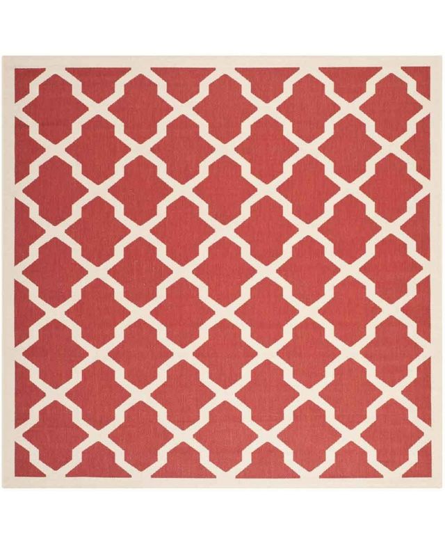 Safavieh Courtyard CY6903 Red and Bone 4' x 4' Sisal Weave Square Outdoor Area Rug