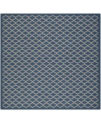 Safavieh Courtyard CY6919 Navy and Beige 7'10" x 7'10" Sisal Weave Square Outdoor Area Rug