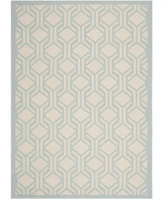 Safavieh Courtyard CY6114 Beige and Aqua 6'7" x 9'6" Sisal Weave Outdoor Area Rug