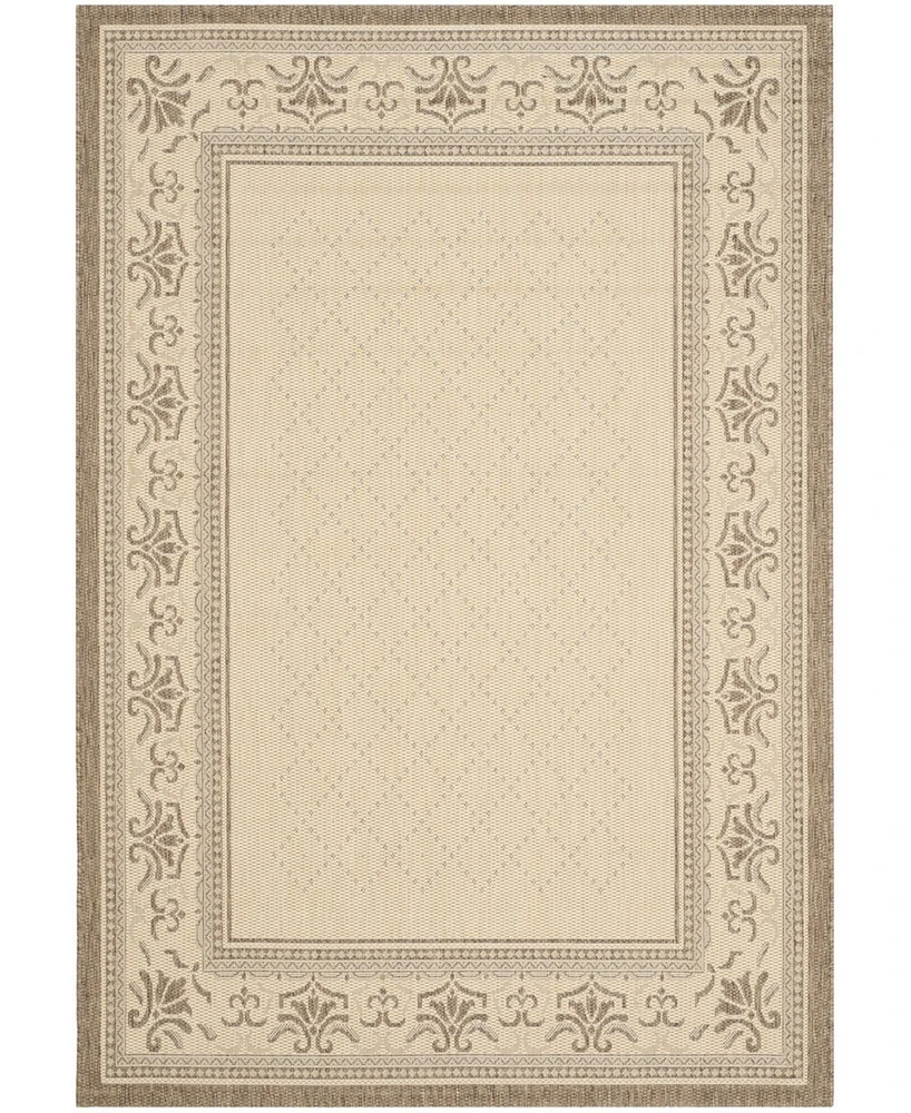 Safavieh Courtyard CY0901 Natural and Brown 5'3" x 5'3" Round Outdoor Area Rug