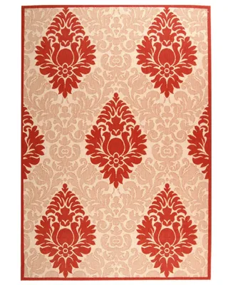 Safavieh Courtyard CY2714 Natural and Red 2'7" x 5' Sisal Weave Outdoor Area Rug