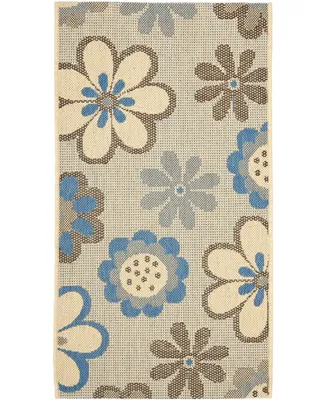 Safavieh Courtyard CY4035 Natural Brown and Blue 2'7" x 5' Outdoor Area Rug