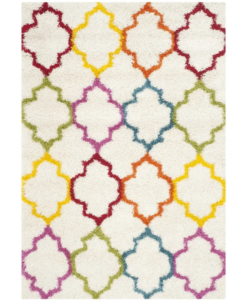 Safavieh Shag Kids SGK569 Ivory and Multi 5'3" x 7'6" Area Rug