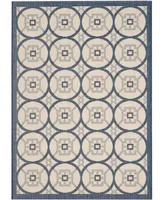 Safavieh Courtyard CY7476 Beige and Navy 5'3" x 7'7" Sisal Weave Outdoor Area Rug