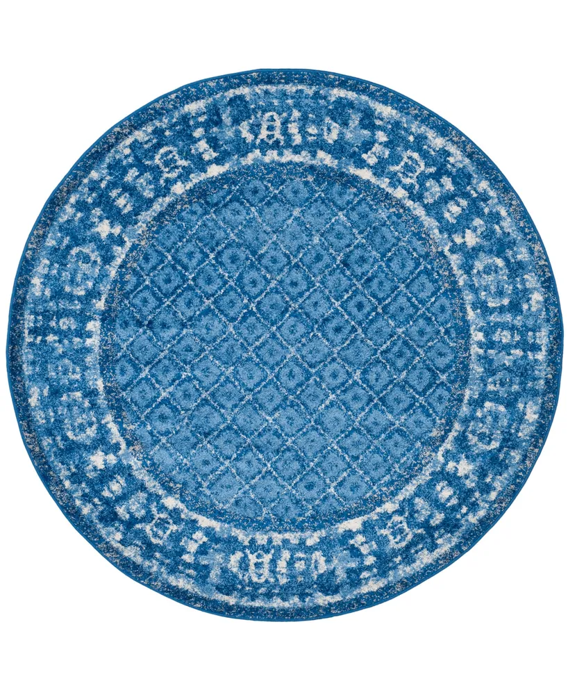 Safavieh Adirondack Light Blue and Dark Blue 4' x 4' Round Area Rug