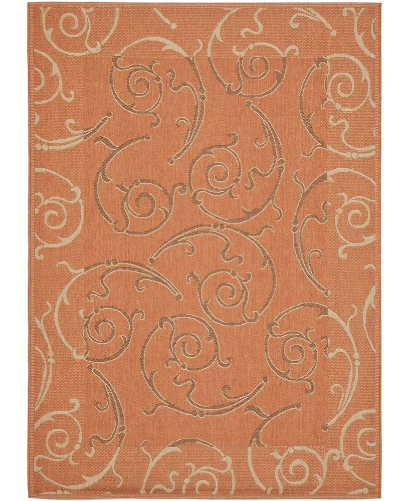 Safavieh Courtyard CY7108 Terracotta and Cream 2'7" x 5' Outdoor Area Rug