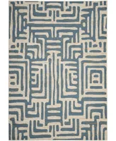 Safavieh Amsterdam AMS106 Ivory and Light Blue 5'1" x 7'6" Outdoor Area Rug