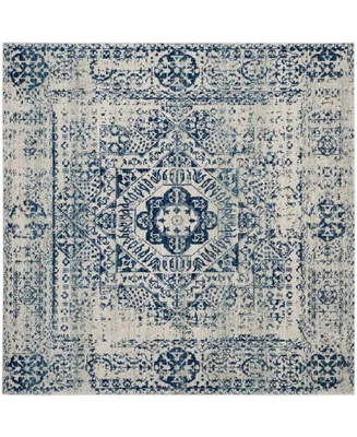 Safavieh Evoke EVK260 Ivory and Blue 5'1" x 5'1" Square Area Rug