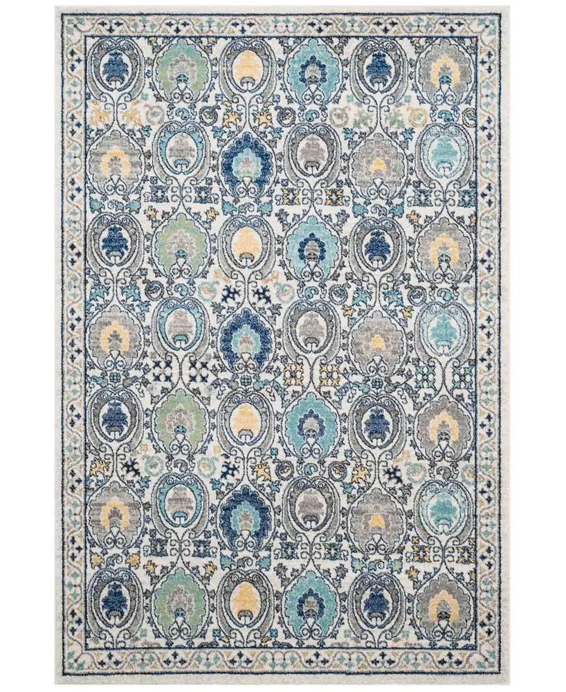 Safavieh Evoke EVK251 Ivory and Gray 6'7" x 6'7" Square Area Rug