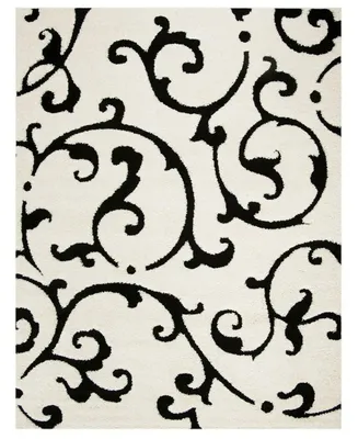 Safavieh Florida Shag SG476 Ivory and Black 8' x 10' Area Rug