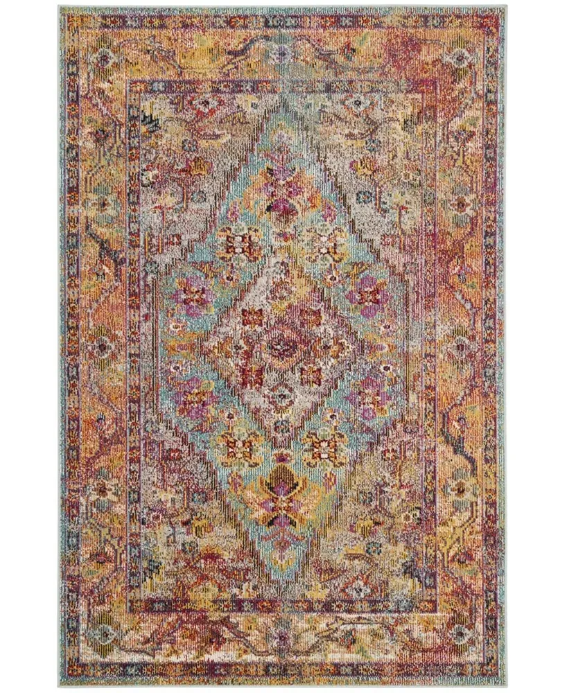 Safavieh Crystal CRS507 Light Blue and Orange 5' x 8' Area Rug