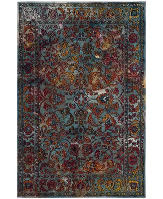 Safavieh Crystal CRS515 Light Blue and Orange 4' x 6' Area Rug