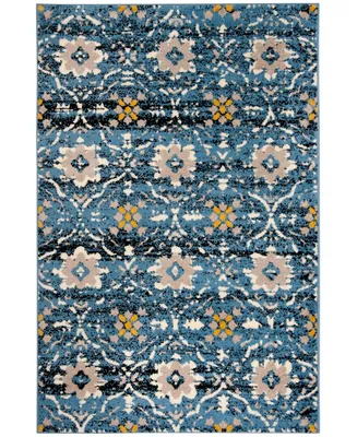 Safavieh Amsterdam Blue and Creme 4' x 6' Outdoor Area Rug