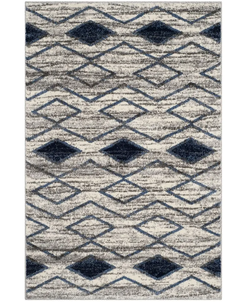 Safavieh Tunisia TUN299 Light Gray and Blue 4' x 6' Area Rug