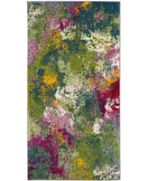 Safavieh Watercolor WTC697 Green and Fuchsia 2'7" x 5' Area Rug