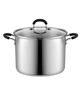 Cook N Home Stockpot Sauce Pot Induction Pot With Lid Professional Stainless Steel 8 Quart , Dishwasher Safe With Stay-Cool Handles , Silver