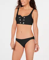 Michael Michael Kors Lace Up Bikini Top Bottoms