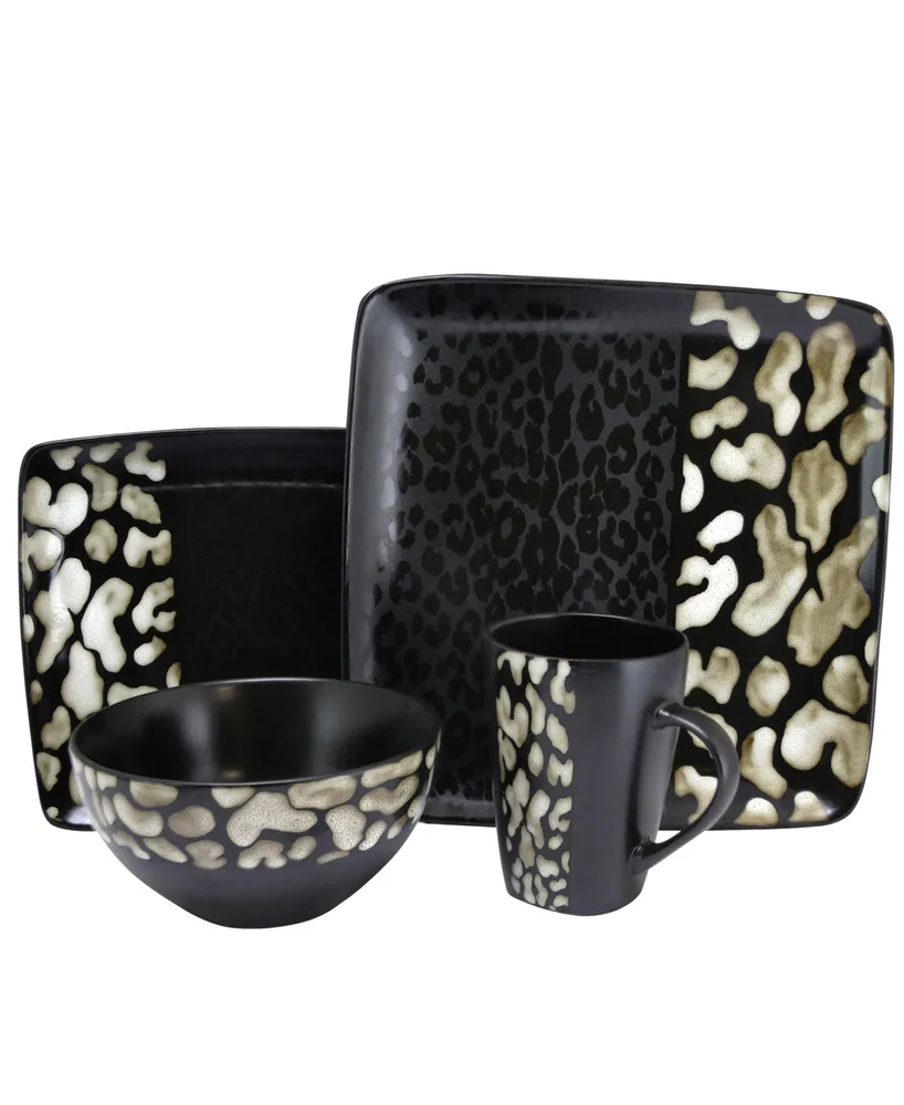 Elama Savannah 16 Piece Stoneware Dinnerware Set