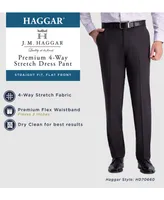 J.m. Haggar Men's 4-Way Stretch Straight Fit Flat Front Dress Pant