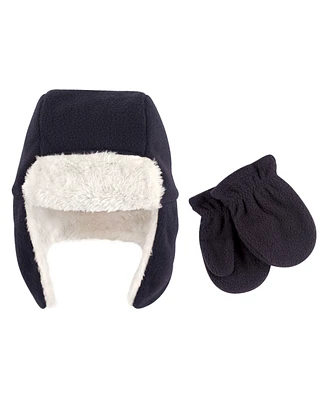 Hudson Baby Baby Boys Hudson Fleece Trapper Hat and Mitten 2pc Set