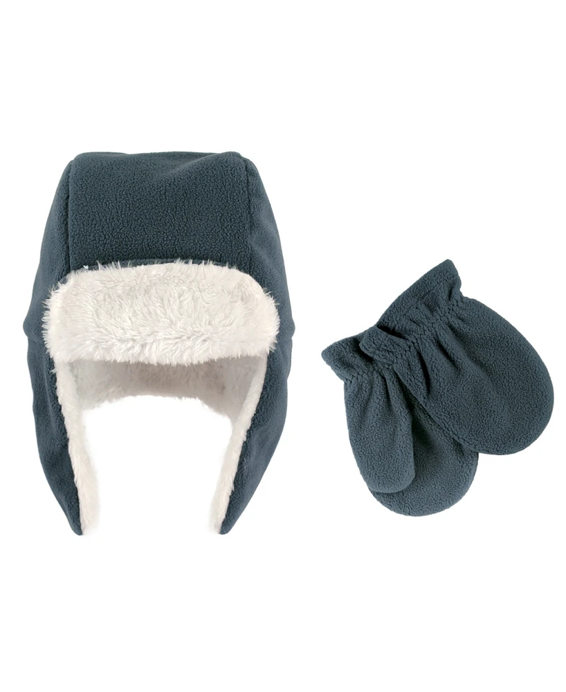 Hudson Baby Girls Fleece Trapper Hat and Mitten 2pc Set