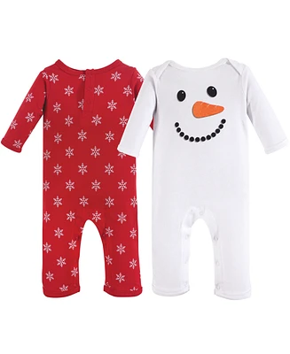 Hudson Baby Boys Cotton Coveralls 2pk, Snowman