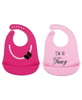 Hudson Baby Silicone Bibs, 2-Pack, One