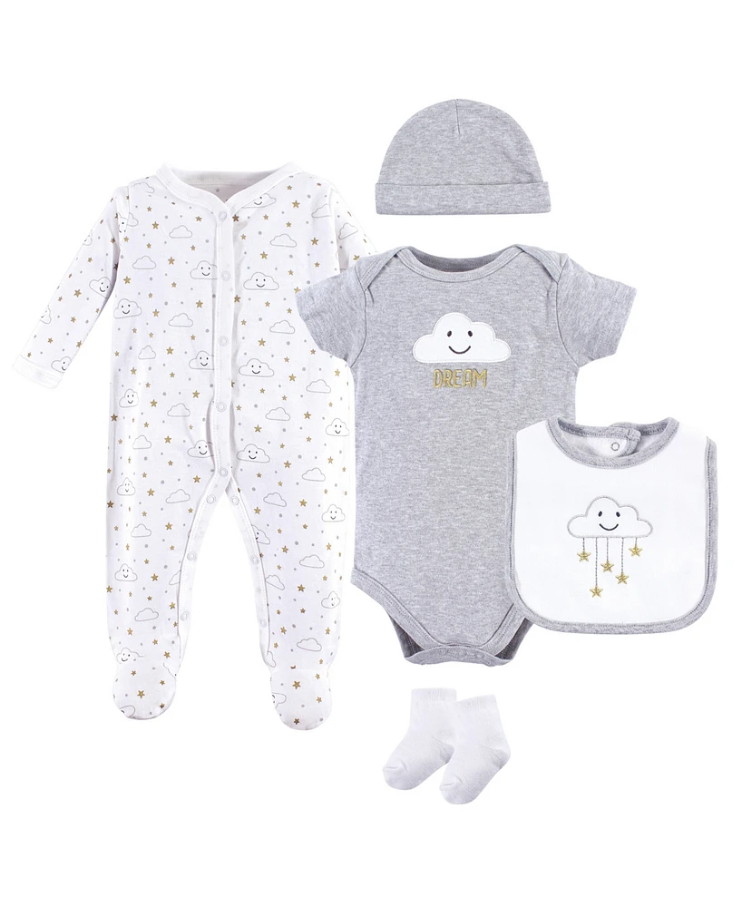 Hudson Baby Girls Cotton Layette Set, Love