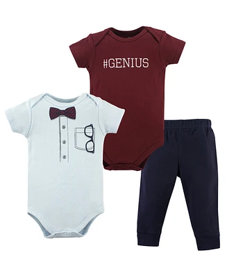 Little Treasure Baby Boys Cotton Bodysuit and Pant Set