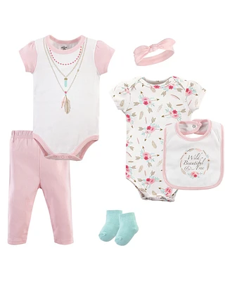 Little Treasure Baby Girls Treasure Baby Layette 6-Piece Set