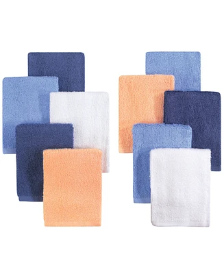 Little Treasure Baby Boy Rayon from Bamboo Luxurious Washcloths, Denim Lime 10-Pack, One