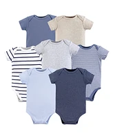 Hudson Baby Infant Boy Cotton Bodysuits 7pk, Basic, 18-24 Months