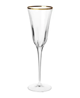 Vietri Optical Gold Champagne Flute