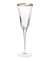 Vietri Optical Gold Champagne Flute