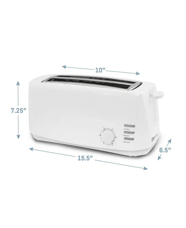 Elite Gourmet Elite Cuisine 4-Slice Long Slot Toaster, 6 Toast Settings,  Slide Out Crumb Tray, Extra Wide 1.5 Slots for Bagels - Macy's