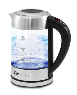 Elite Platinum 1.7L - 7.2 Cup Electric Programmable Cordless Glass Kettle