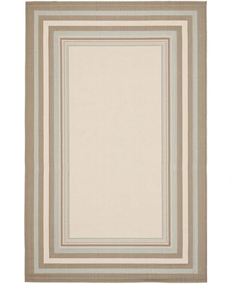 Safavieh Courtyard CY7896 Beige and Blue 4' x 5'7" Outdoor Area Rug