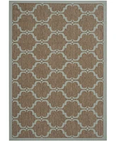 Safavieh Courtyard CY6009 Brown and Aqua 6'7" x 9'6" Outdoor Area Rug