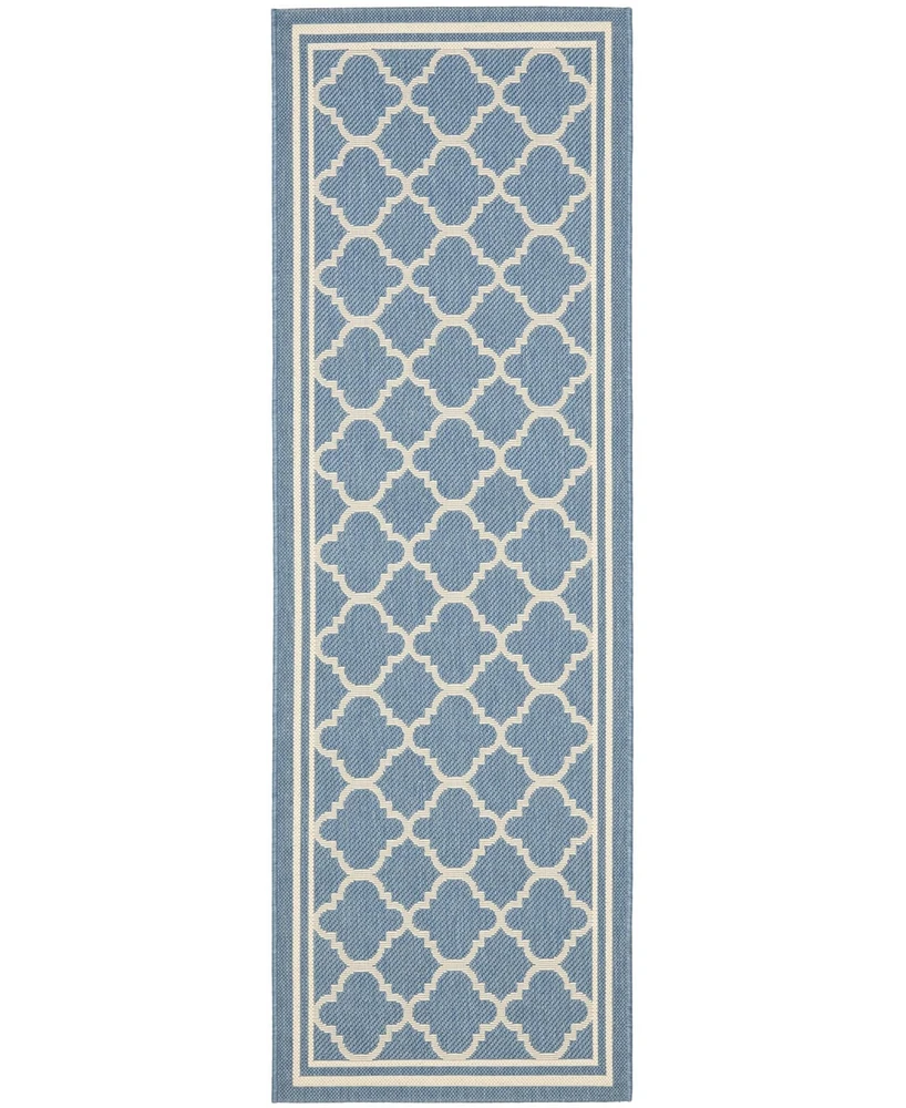 Safavieh Courtyard CY6918 Blue and Beige 2'3" x 6'7" Sisal Weave Runner Outdoor Area Rug