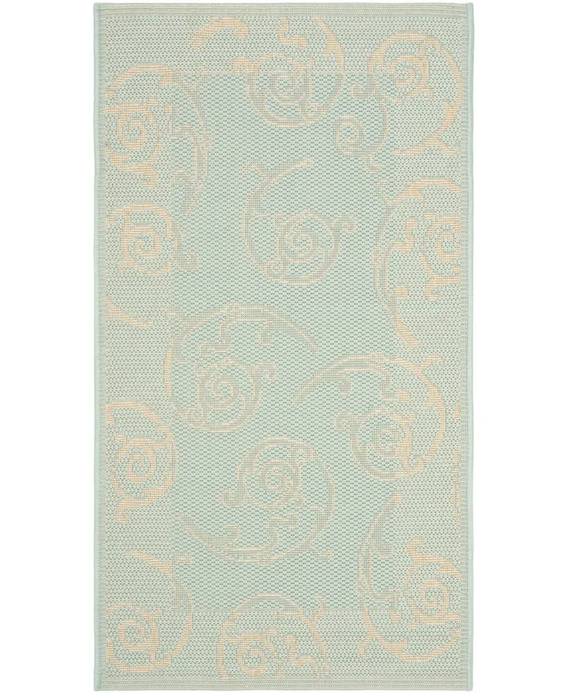 Safavieh Courtyard CY6108 Aqua and Cream 2' x 3'7" Outdoor Area Rug