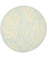 Safavieh Courtyard CY6109 Aqua and Cream 6'7" x 6'7" Round Outdoor Area Rug