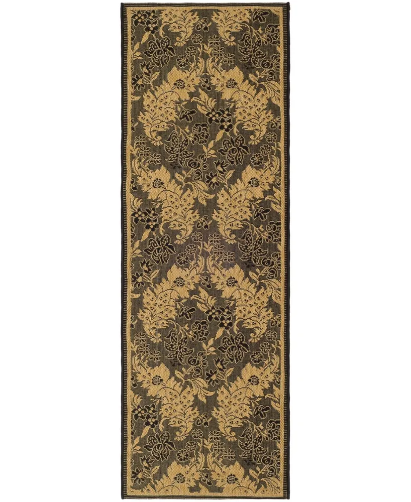 Safavieh Courtyard CY6582 Black and Natural 5'3" x 7'7" Outdoor Area Rug